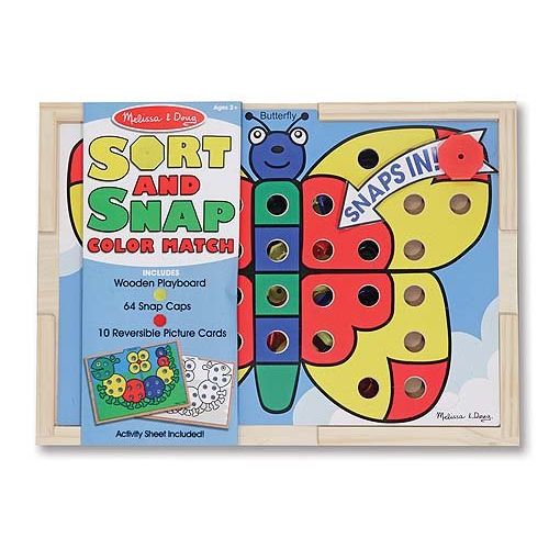  [아마존베스트]Melissa & Doug Sort and Snap Color Pairing Activity Board & 1 Scratch Art Mini-Pad Bundle (04313)