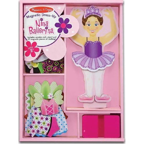  [아마존베스트]Nina Ballerina - Magnetic Dress Up Wooden Doll & Stand