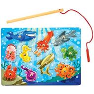 [아마존베스트]Melissa & Doug Magnetic Wooden Fishing Game (10 Wooden Ocean Animal Magnets, 1 Fishing Pole)