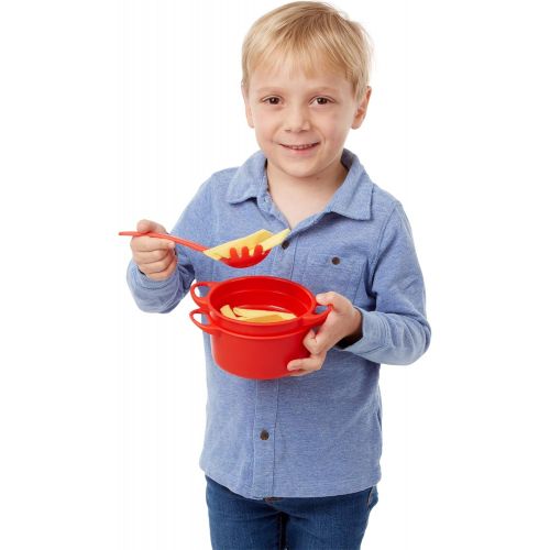  [아마존베스트]Melissa & Doug Prepare & Serve Pasta (Pretend Play, Felt Kitchen Set, Easy to Use, 50+ Piece Set, 10” H x 9” W x 3” L)