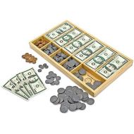 [아마존베스트]Melissa & Doug Classic Play Money Set (Developmental Toys, 50 of Each Denomination, Wooden Cash Drawer)