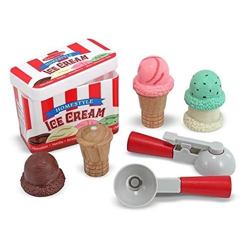  [아마존베스트]Melissa & Doug Scoop & Stack Ice Cream Cone Magnetic Pretend Play Set, Play Food, Encourages Social Interaction, 7 Pieces, 10.5″ H × 13″ W × 3.5″ L