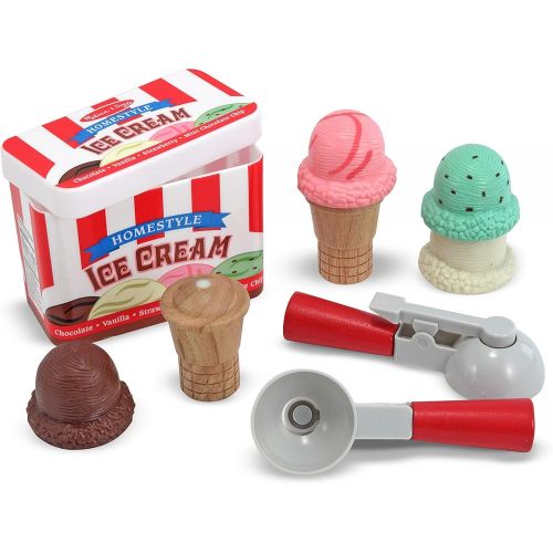  [아마존베스트]Melissa & Doug Scoop & Stack Ice Cream Cone Magnetic Pretend Play Set, Play Food, Encourages Social Interaction, 7 Pieces, 10.5″ H × 13″ W × 3.5″ L