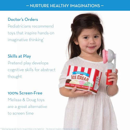  [아마존베스트]Melissa & Doug Scoop & Stack Ice Cream Cone Magnetic Pretend Play Set, Play Food, Encourages Social Interaction, 7 Pieces, 10.5″ H × 13″ W × 3.5″ L