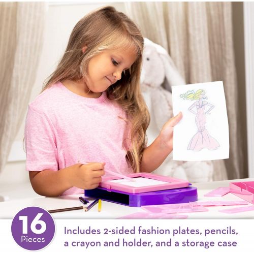  [아마존베스트]Melissa & Doug Fashion Design Activity Kit (Arts & Crafts, 9 Double-Sided Rubbing Plates, 4 Pencils, Crayon, 16 Pieces)