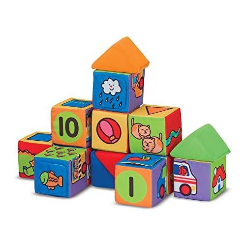 [아마존베스트]Melissa & Doug Match & Build Soft Blocks (Developmental Toys, Multiple Activities, Lightweightpiece, Develops Multiple Skills, 14Piece)