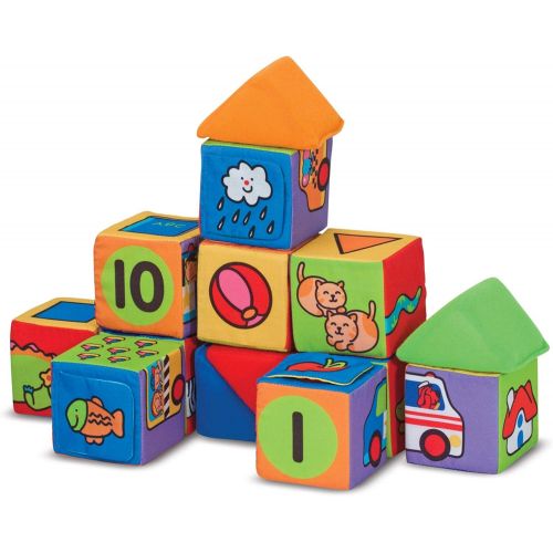  [아마존베스트]Melissa & Doug Match & Build Soft Blocks (Developmental Toys, Multiple Activities, Lightweightpiece, Develops Multiple Skills, 14Piece)