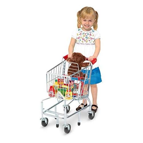  [아마존베스트]Melissa & Doug Toy Shopping Cart with Sturdy Metal Frame, Play Sets & Kitchens, Heavy-Gauge Steel Construction, 23.25 H x 11.75” W x 15 L