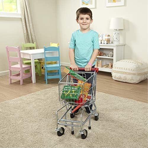  [아마존베스트]Melissa & Doug Toy Shopping Cart with Sturdy Metal Frame, Play Sets & Kitchens, Heavy-Gauge Steel Construction, 23.25 H x 11.75” W x 15 L