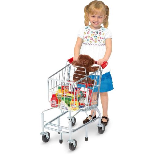  [아마존베스트]Melissa & Doug Toy Shopping Cart with Sturdy Metal Frame, Play Sets & Kitchens, Heavy-Gauge Steel Construction, 23.25 H x 11.75” W x 15 L