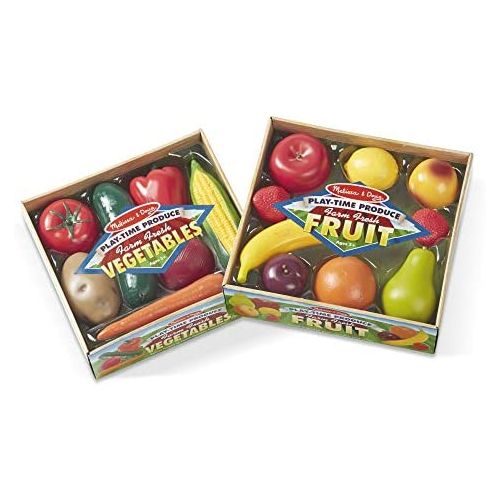  [아마존베스트]Melissa & Doug Play-Time Produce Set (Fruit, 9 Pieces, and Vegetables, 7 Pieces)