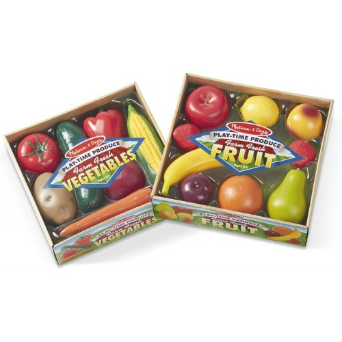  [아마존베스트]Melissa & Doug Play-Time Produce Set (Fruit, 9 Pieces, and Vegetables, 7 Pieces)