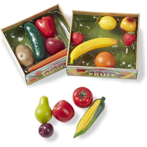  [아마존베스트]Melissa & Doug Play-Time Produce Set (Fruit, 9 Pieces, and Vegetables, 7 Pieces)