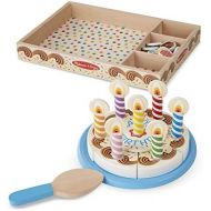 [아마존베스트]Melissa & Doug Birthday Party Cake (Wooden Play Food, Mix-n-Match Toppings and 7 Candles, Sturdy Construction, 34 Pieces)