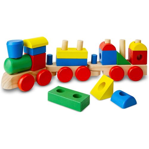  [아마존베스트]Melissa & Doug Stacking Train (Classic Wooden Toddler Toy, 18 Pieces)