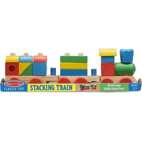  [아마존베스트]Melissa & Doug Stacking Train (Classic Wooden Toddler Toy, 18 Pieces)