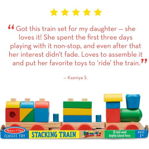  [아마존베스트]Melissa & Doug Stacking Train (Classic Wooden Toddler Toy, 18 Pieces)