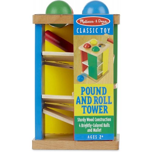  [아마존베스트]Melissa & Doug Pound & Roll Tower (Developmental Toy, Classic Pounding Toy, Bright-Colored Pieces, Durable Construction)