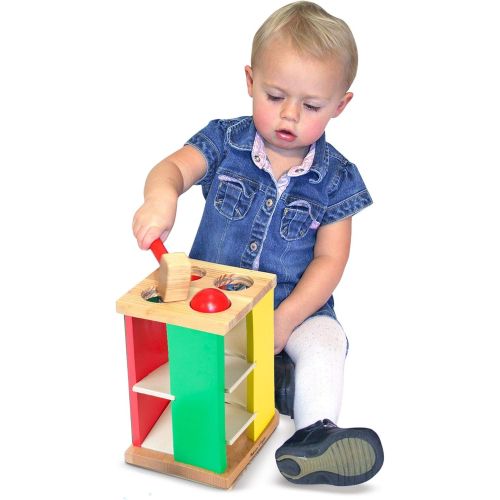  [아마존베스트]Melissa & Doug Pound & Roll Tower (Developmental Toy, Classic Pounding Toy, Bright-Colored Pieces, Durable Construction)