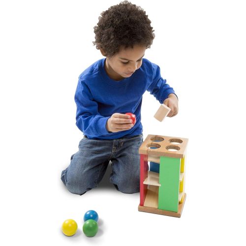  [아마존베스트]Melissa & Doug Pound & Roll Tower (Developmental Toy, Classic Pounding Toy, Bright-Colored Pieces, Durable Construction)