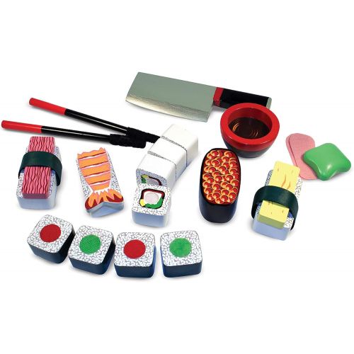  [아마존베스트]Melissa & Doug Sushi Slicing Wooden Play Food Set