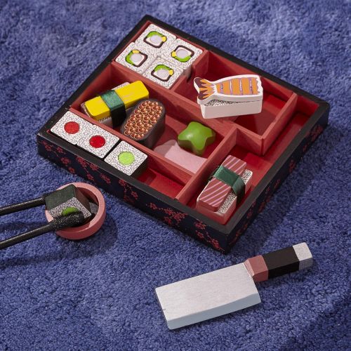  [아마존베스트]Melissa & Doug Sushi Slicing Wooden Play Food Set