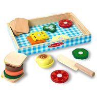 [아마존베스트]Melissa & Doug Sandwich-Making Set (Wooden Play Food, Wooden Storage Tray, Materials, 16 Pieces)