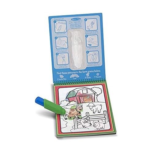  [아마존베스트]Melissa & Doug On The Go Water Wow! Reusable Color with Water Activity Pad 6-Pack, Sports, Occupations, Adventure, Safari, Under The Sea, Animals, Chunky-Size Water Pens, Multi