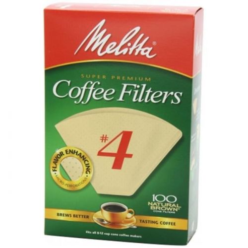  MELITTA USA Melitta USA 624602 No. 4 Cone Natural Brown Paper Coffee Filter