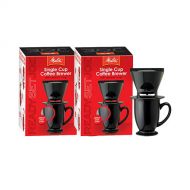 Melitta 64010 Pour Over OneCup Ceramic Black SinglePack (2-Pack) Ceramic Coffeemaker - Black