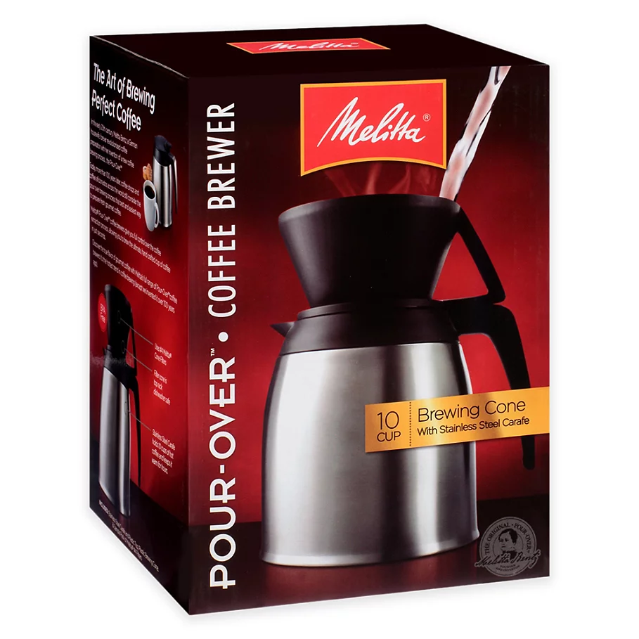Melitta Thermal Stainless Steel 10-Cup Pour Over Coffee Maker