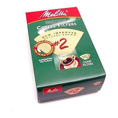  Melitta Cone Coffee Filter #2 100 Count- Natural Brown