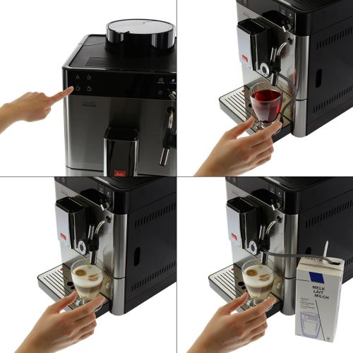  Melitta Caffeo Passione F540-100, Kaffeevollautomat mit Auto-Cappuccinatore-System, Edelstahl