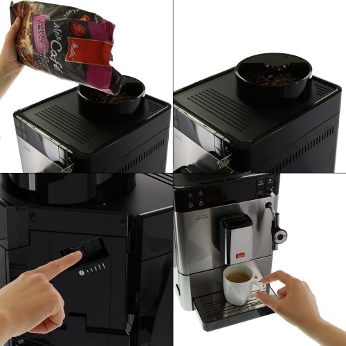  Melitta Caffeo Passione F540-100, Kaffeevollautomat mit Auto-Cappuccinatore-System, Edelstahl