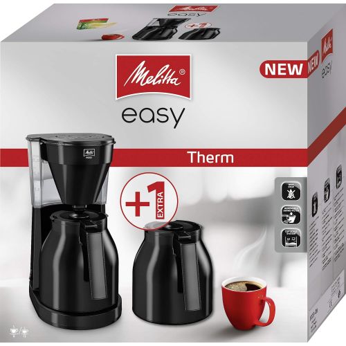  Melitta 1023-06 Easy Therm II + 2 Kannen Filterkaffeemaschine 1050, Kunststoff schwarz