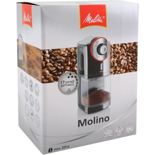  Melitta Kaffeemuehle Molino, elektrisch, Scheibenmahlwerk, schwarz 101901