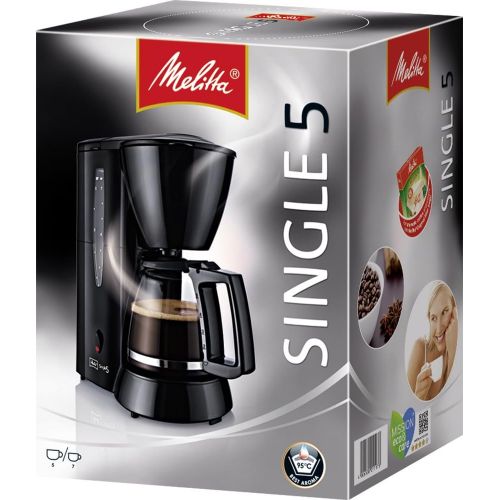  Melitta M 720-1/2 Single5 Kaffeefiltermaschine -Glaskanne mit Tassenskalierung -Tropfstopp schwarz