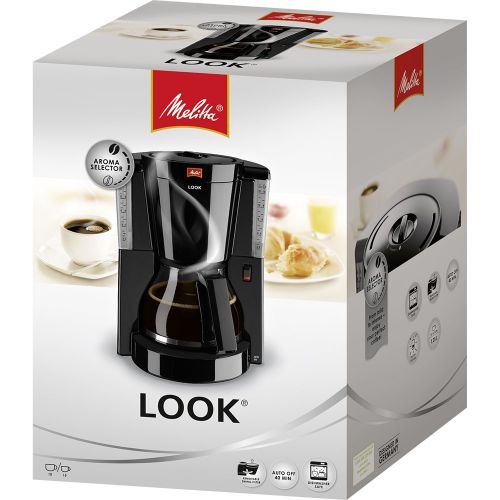  Melitta 1011-02 Look Kaffeefiltermaschine -Tropfstopp - Glaskanne schwarz