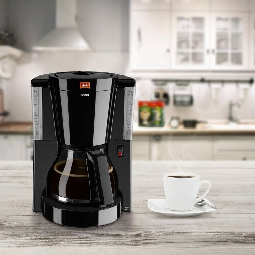  Melitta 1011-02 Look Kaffeefiltermaschine -Tropfstopp - Glaskanne schwarz