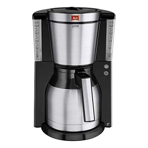  Melitta Look Therm DeLuxe 1011-14, Filterkaffeemaschine mit Thermkanne, AromaSelector, Schwarz