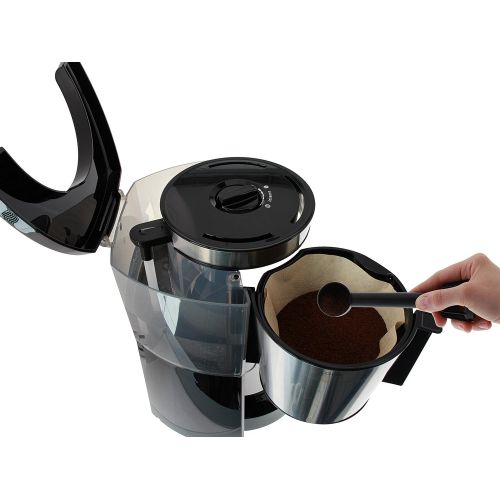  Melitta Look Therm DeLuxe 1011-14, Filterkaffeemaschine mit Thermkanne, AromaSelector, Schwarz