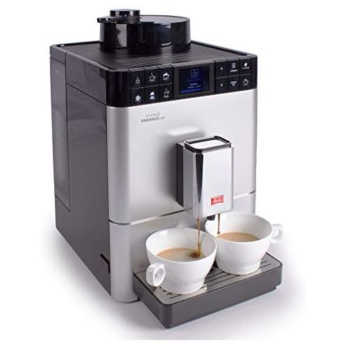  Melitta Caffeo Varianza CSP F570-101, Kaffeevollautomat mit Milchbehalter, One Touch Funktion, Silber