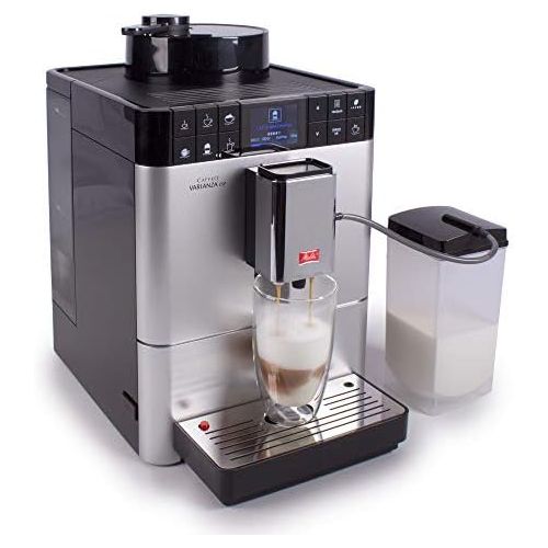  Melitta Caffeo Varianza CSP F570-101, Kaffeevollautomat mit Milchbehalter, One Touch Funktion, Silber