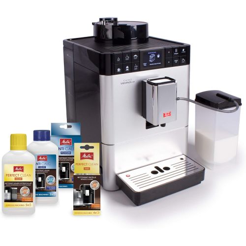  Melitta Caffeo Varianza CSP F570-101, Kaffeevollautomat mit Milchbehalter, One Touch Funktion, Silber