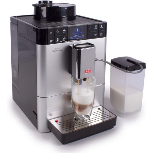  Melitta Caffeo Varianza CSP F570-101, Kaffeevollautomat mit Milchbehalter, One Touch Funktion, Silber