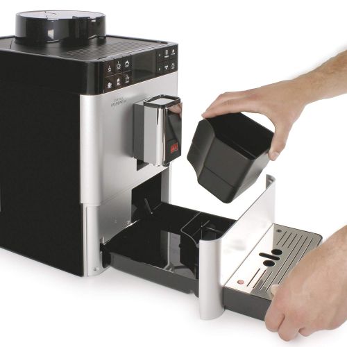 Melitta Caffeo Passione OT F531-101, Kaffeevollautomat mit Milchbehalter, One Touch Funktion, Silber
