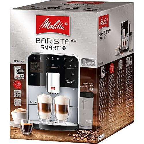  Besuchen Sie den Melitta-Store Melitta Caffeo Barista T Smart F830-101, Kaffeevollautomat mit Milchbehalter, Smartphone-Steuerung mit Connect App, One Touch Funktion, Silber/Schwarz