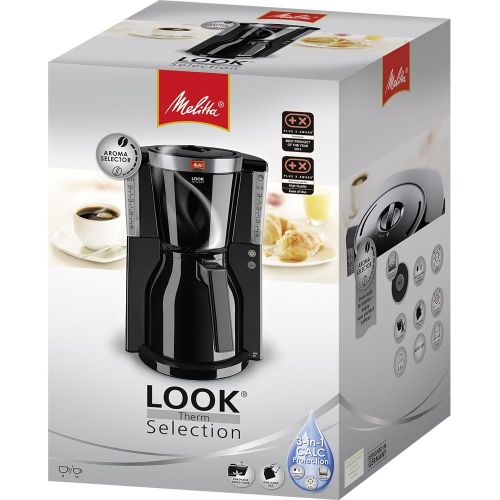  Melitta Look III Therm Selection 1011-12 bk, Filterkaffeemaschine mit Thermkanne, AromaSelector, Schwarz