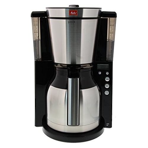  Melitta Look Therm Timer 1011-16, Filterkaffeemaschine mit Thermkanne und Timer-Funktion, AromaSelector, Schwarz