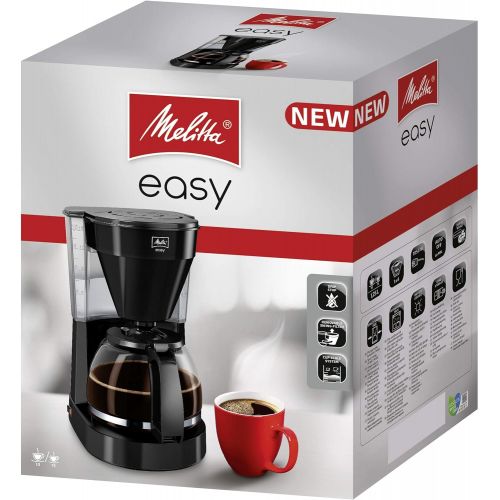  Melitta MELITTA Easy II 1023-02, Filterkaffeemaschine mit Glaskanne, kompaktes Design, Schwarz, Kunststoff